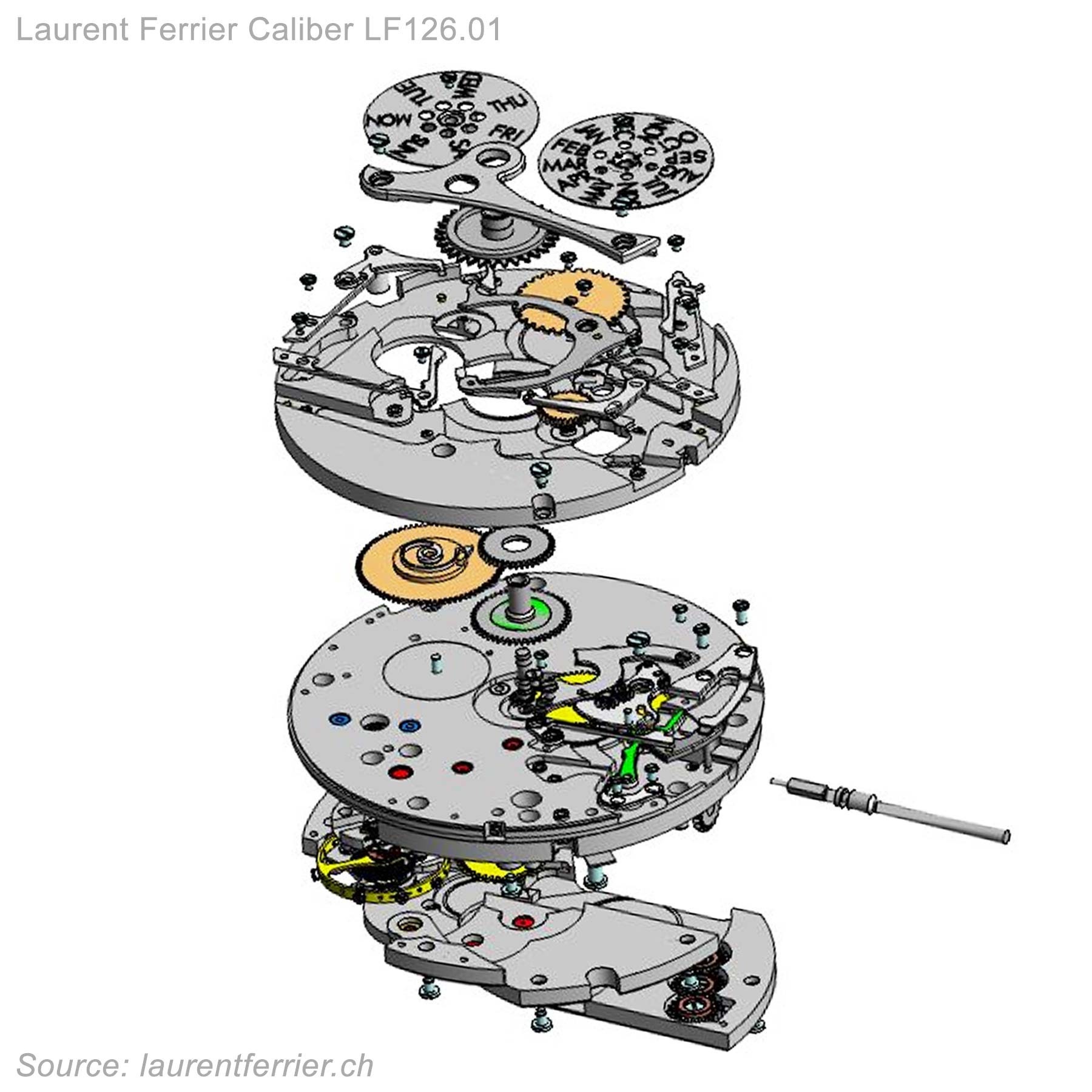 Laurent Ferrier Caliber Lf126 01 Exploded Drawing