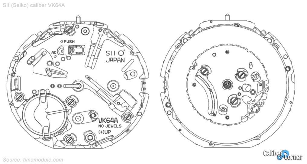 SII Hattori Caliber VK64A Watch Movement