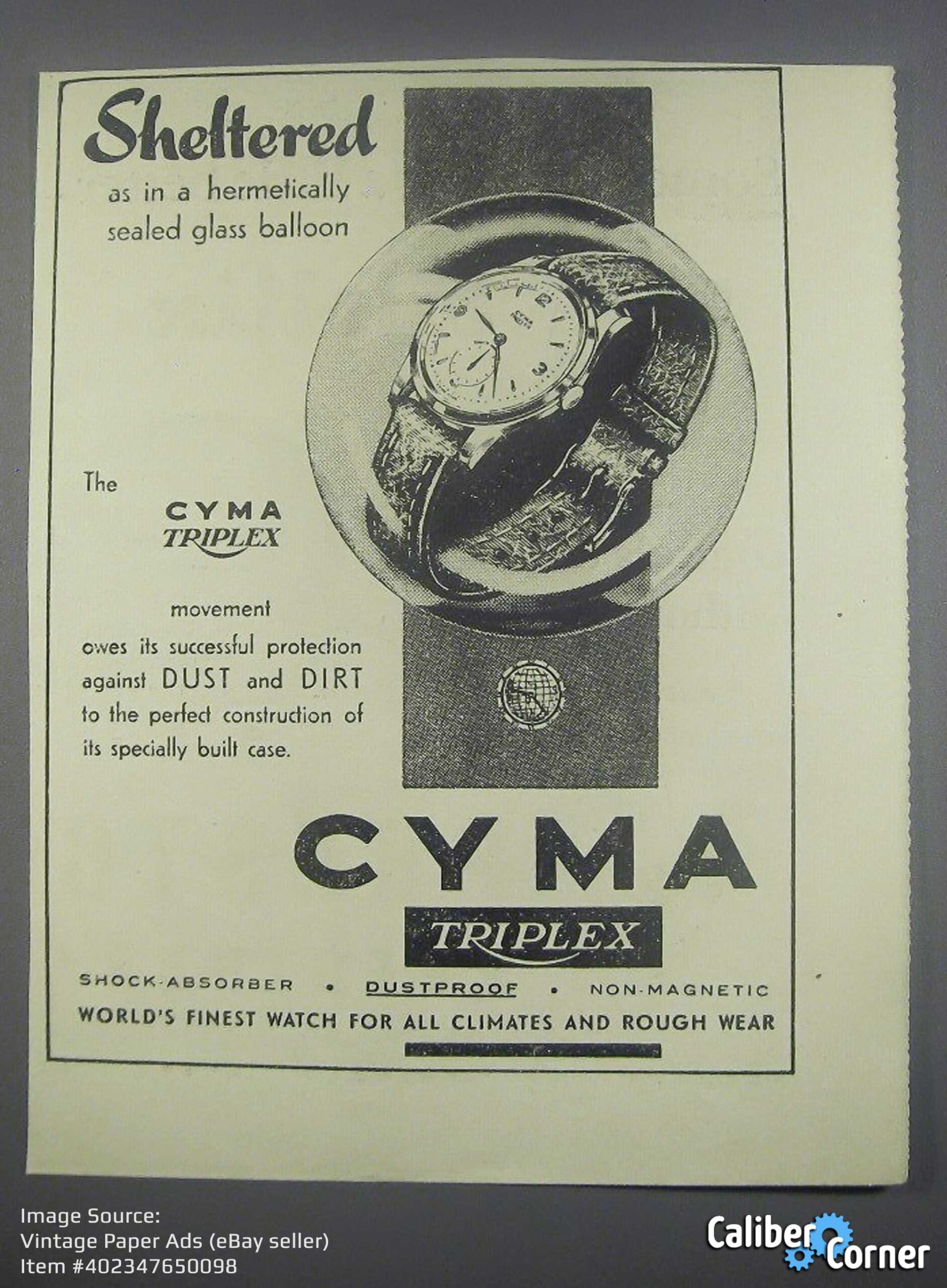 Cyma Triplex Vintage Ad
